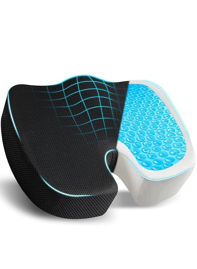 Cooling GEL Orthopedic Coccyx Cushion For Comfortable Driving With Ergonomic Memory Foam Ideal For Office, Gaming Chair Seat ,Suitable for practicing yoga - Image 1